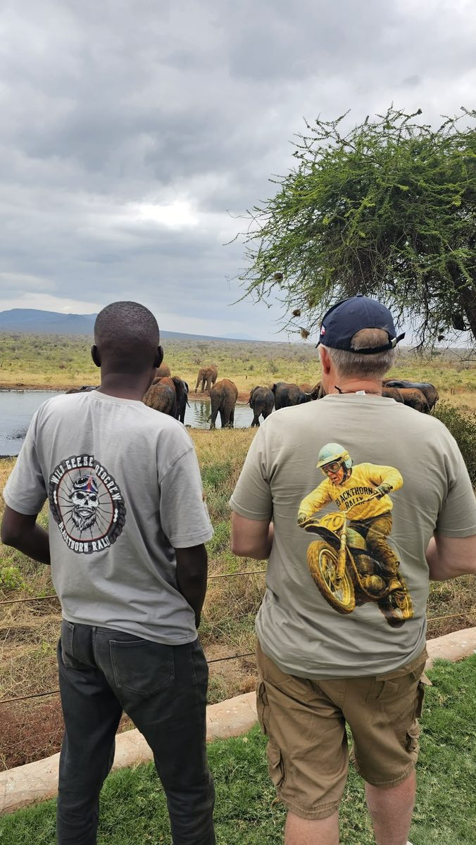 The team watching elephants in Kenya